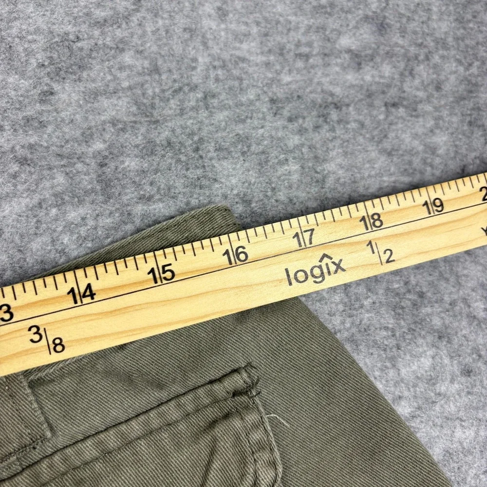 Rugged Wear Mens Cargo Shorts Olive Green Cotton Twill Workwear Size 34